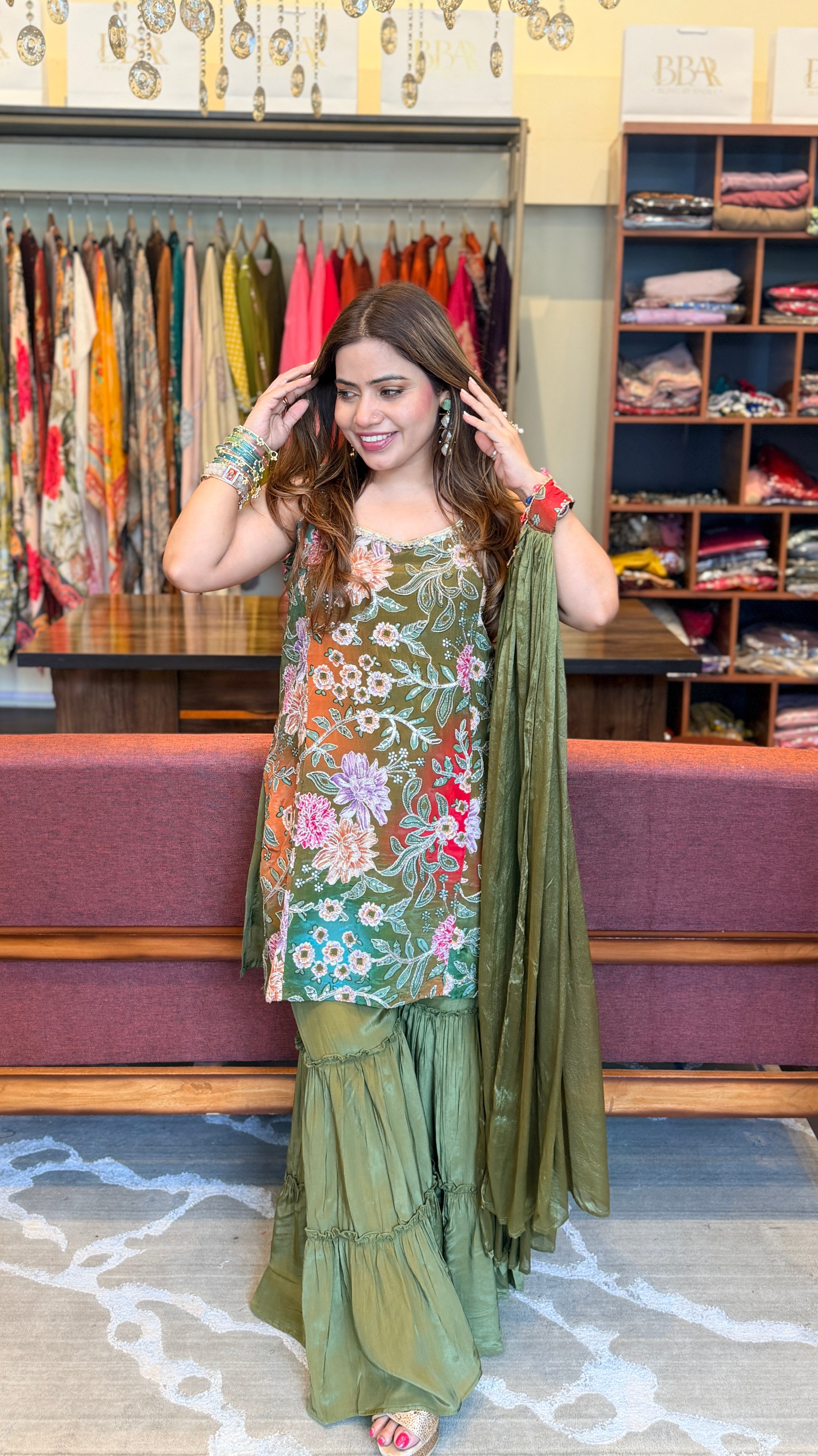 Floral Embroidered Suit Set