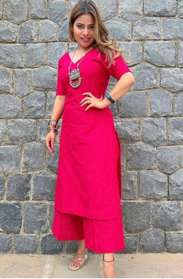 The deep pink kurta corset