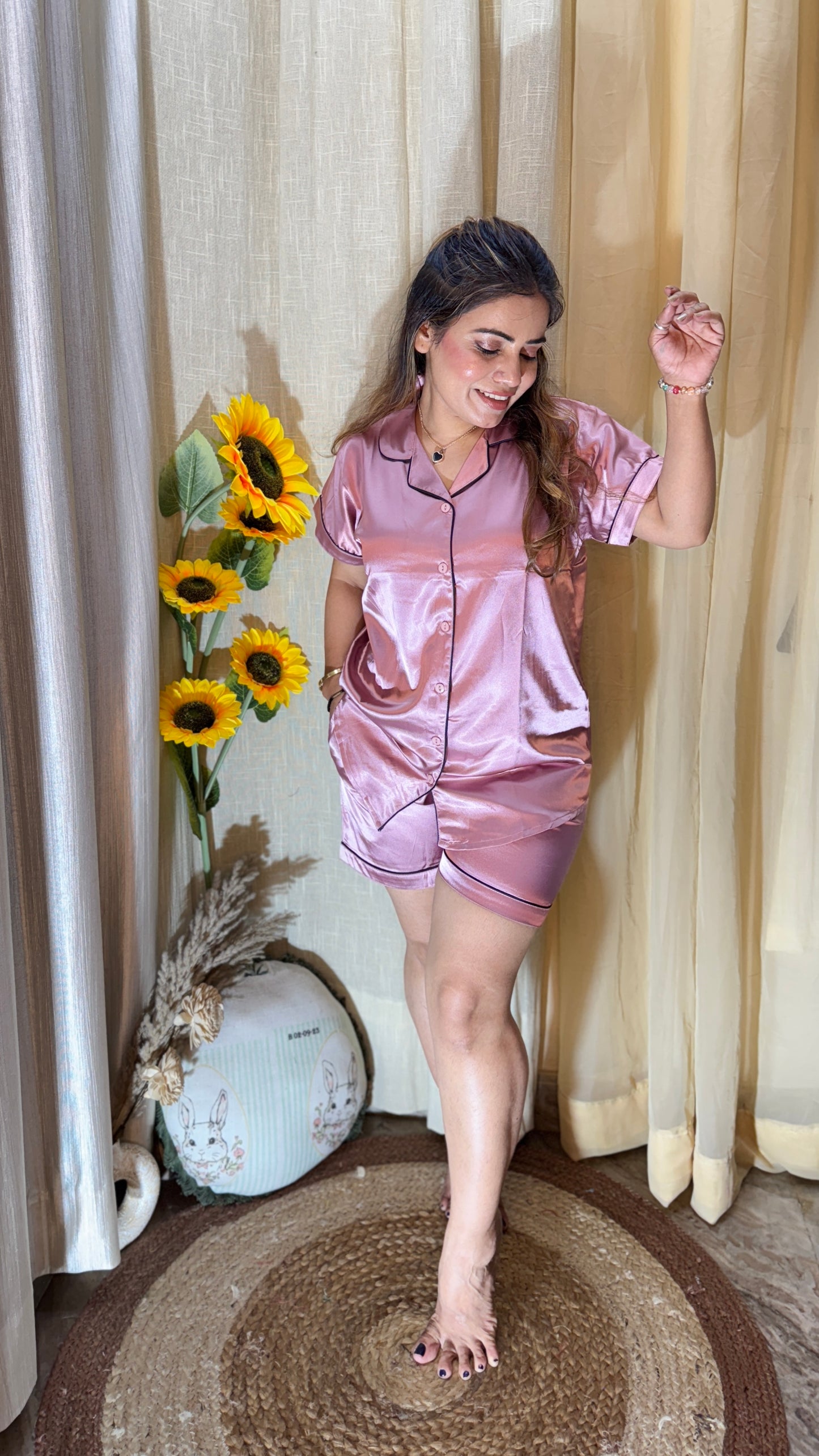 Satin Shirt PJ set