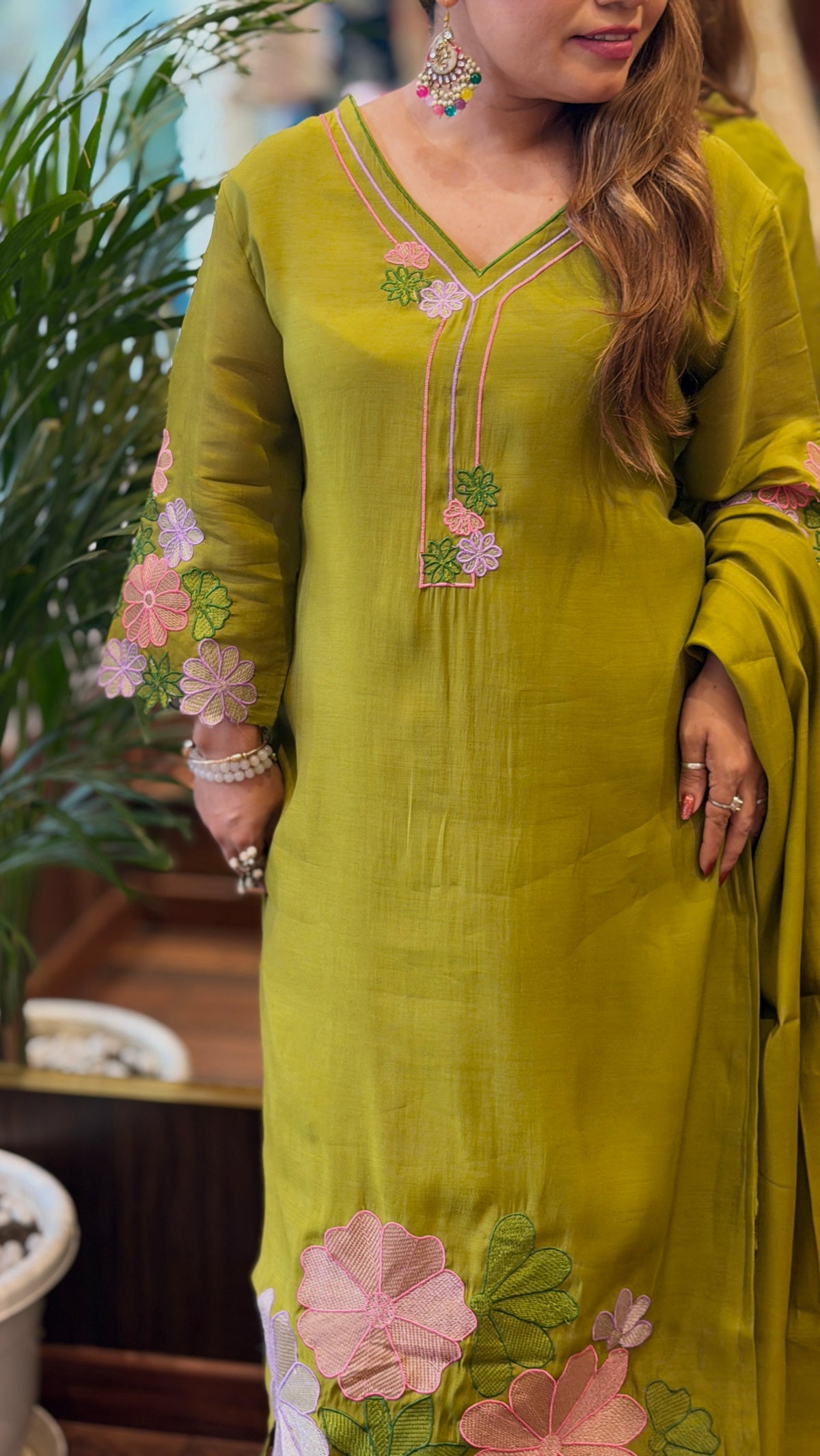 Floral Embroidered Suit Set