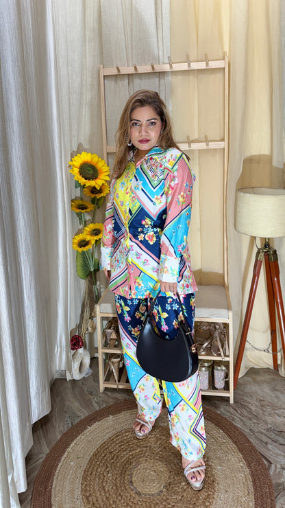 Floral Printed Co-Ord Set | Shirt & Pant Set