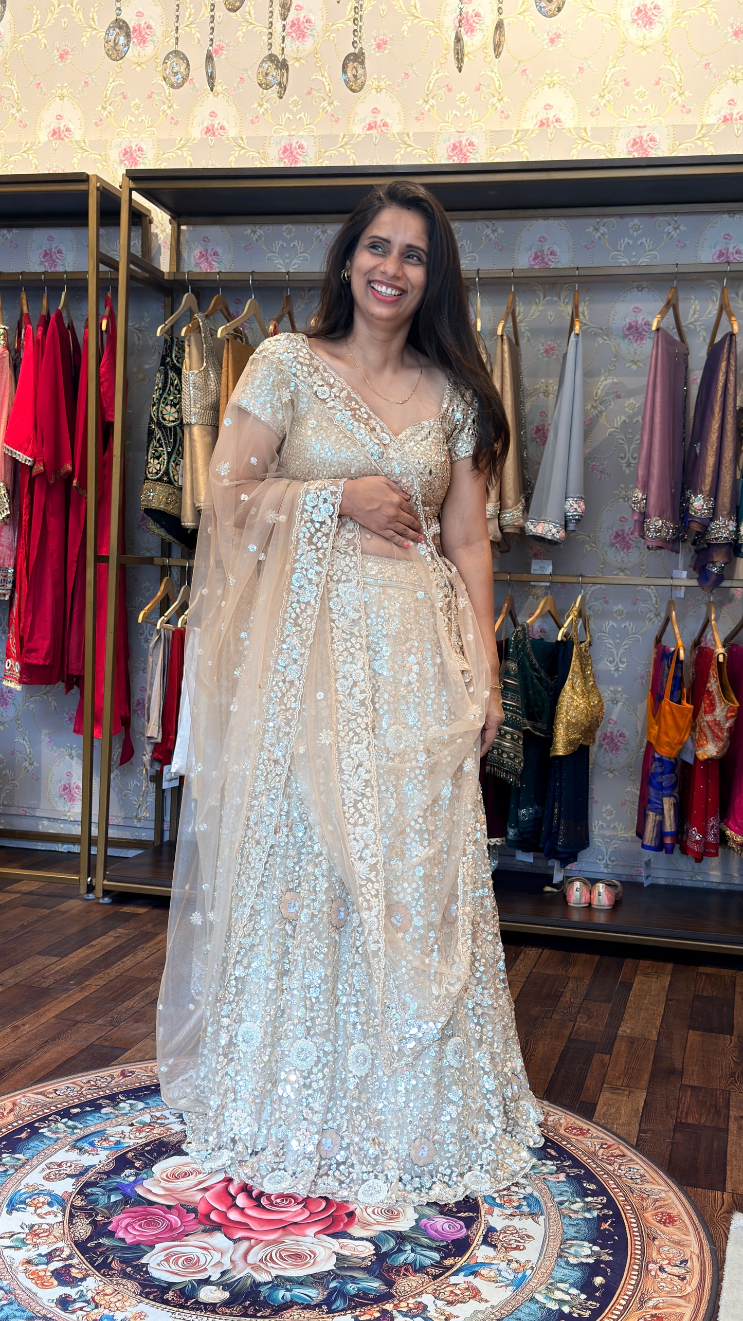 Champagne Bloom Couture Lehenga Set