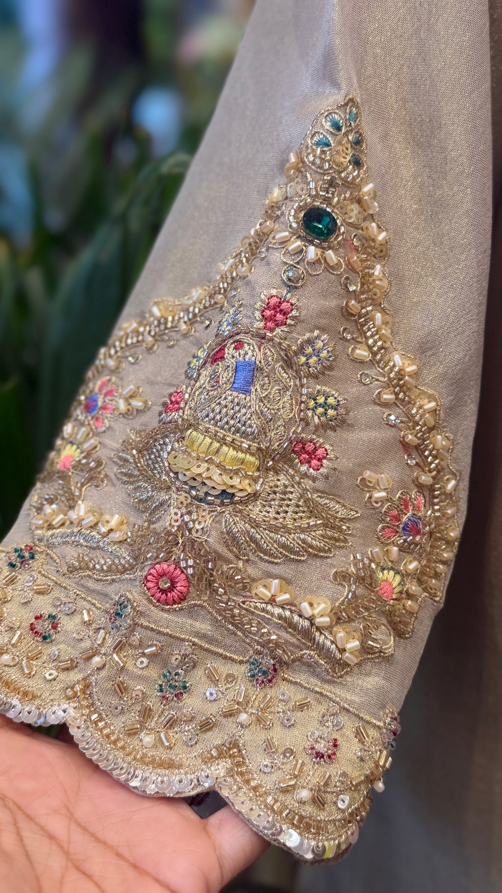 Embroidered Sharara Suit Contrast Dupatta