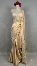 Tissue Cotton Saree with Sequined Blouse & Tassel Pallu