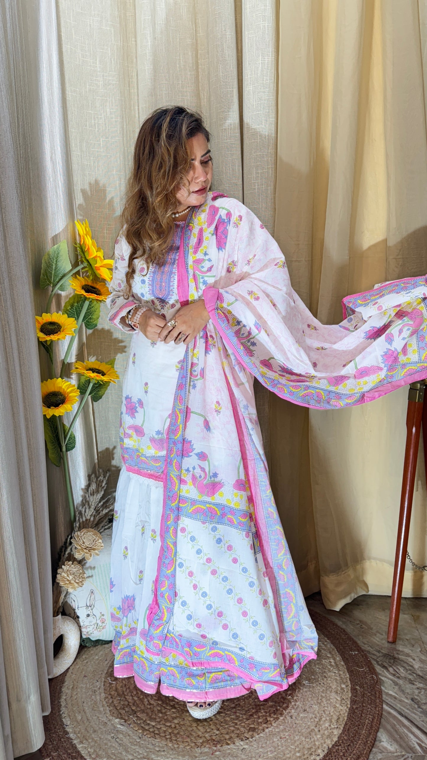 Cotton Sharara suit set