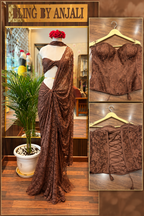 Chantilly lace Saree with Corset Blouse