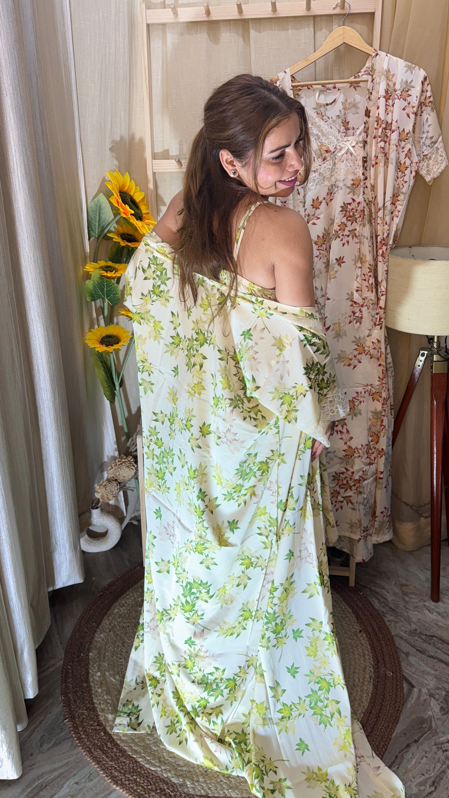 2pc printed nighty gown set
