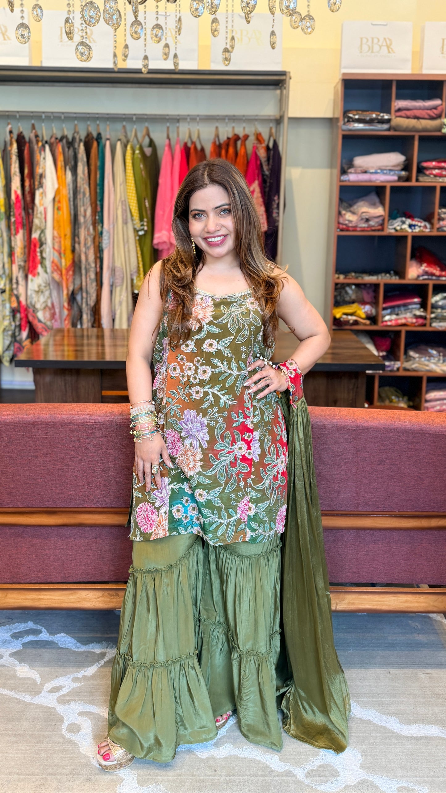 Premium Floral Embroidered Suit Set