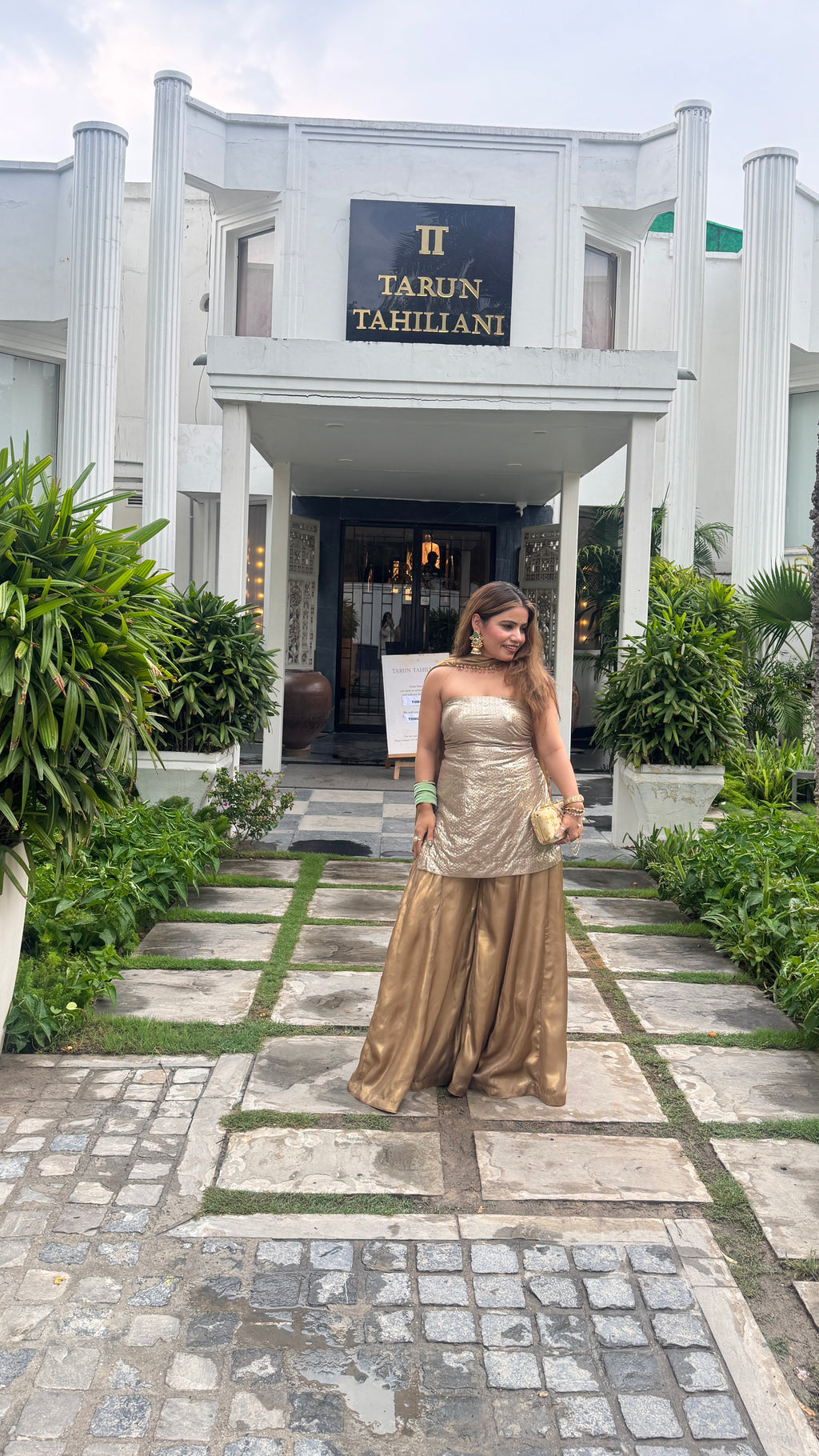 Golden Glam Indo-Western Palazzo Set