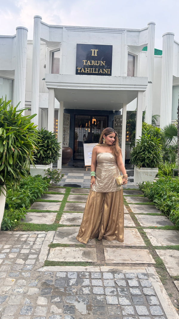 Golden Glam Indo-Western Palazzo Set