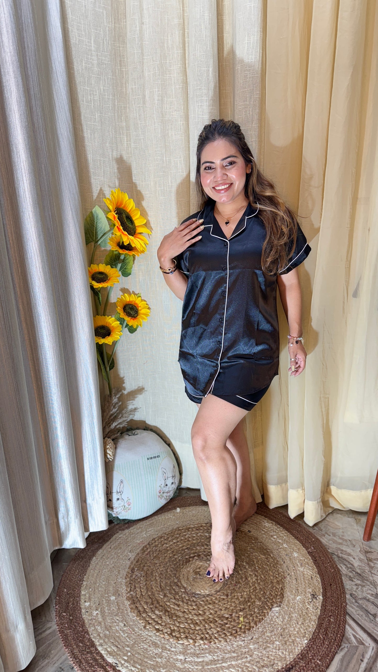 Satin Shirt PJ set
