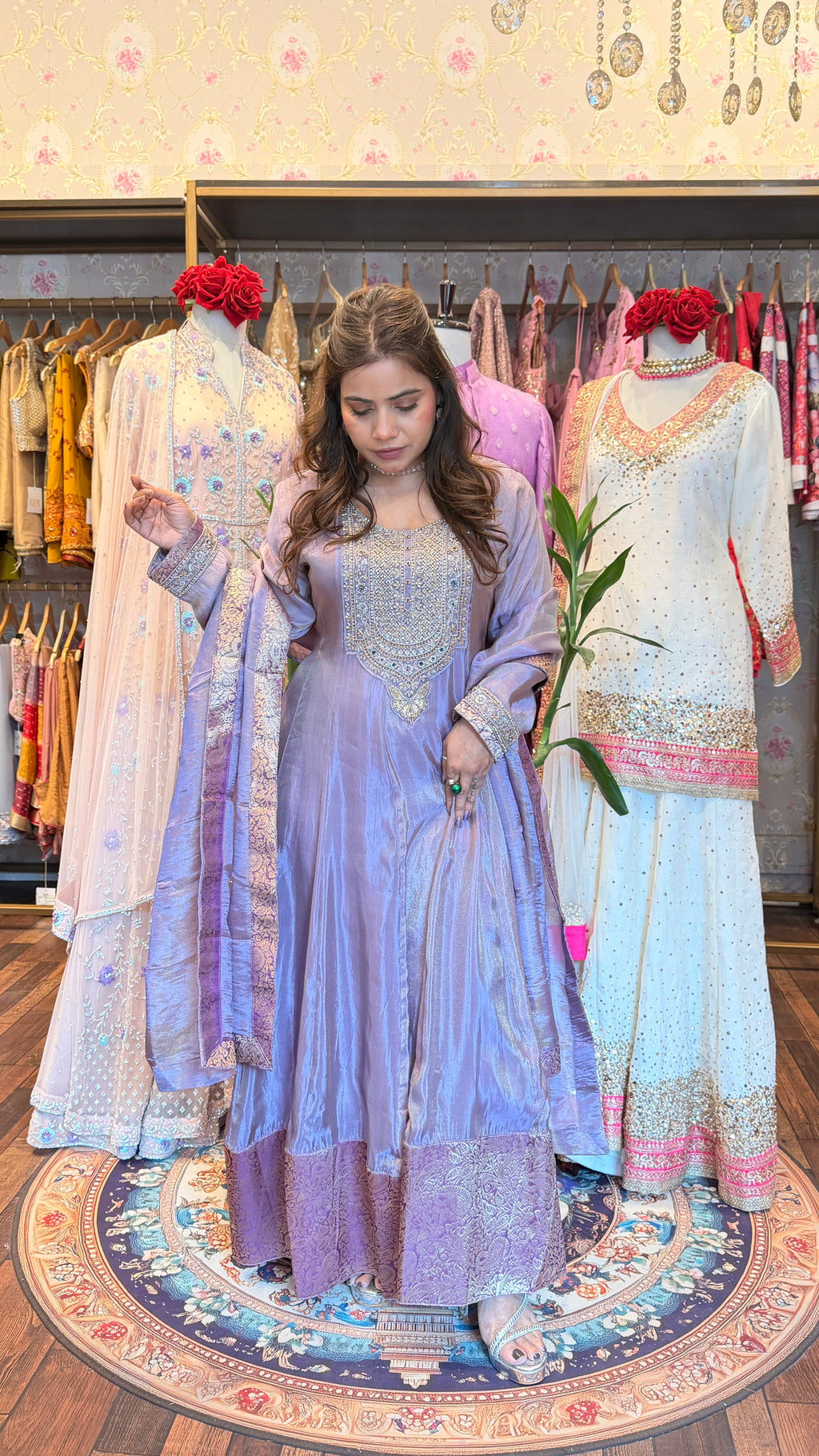 Lavender Luxe – Embroidered Anarkali Set