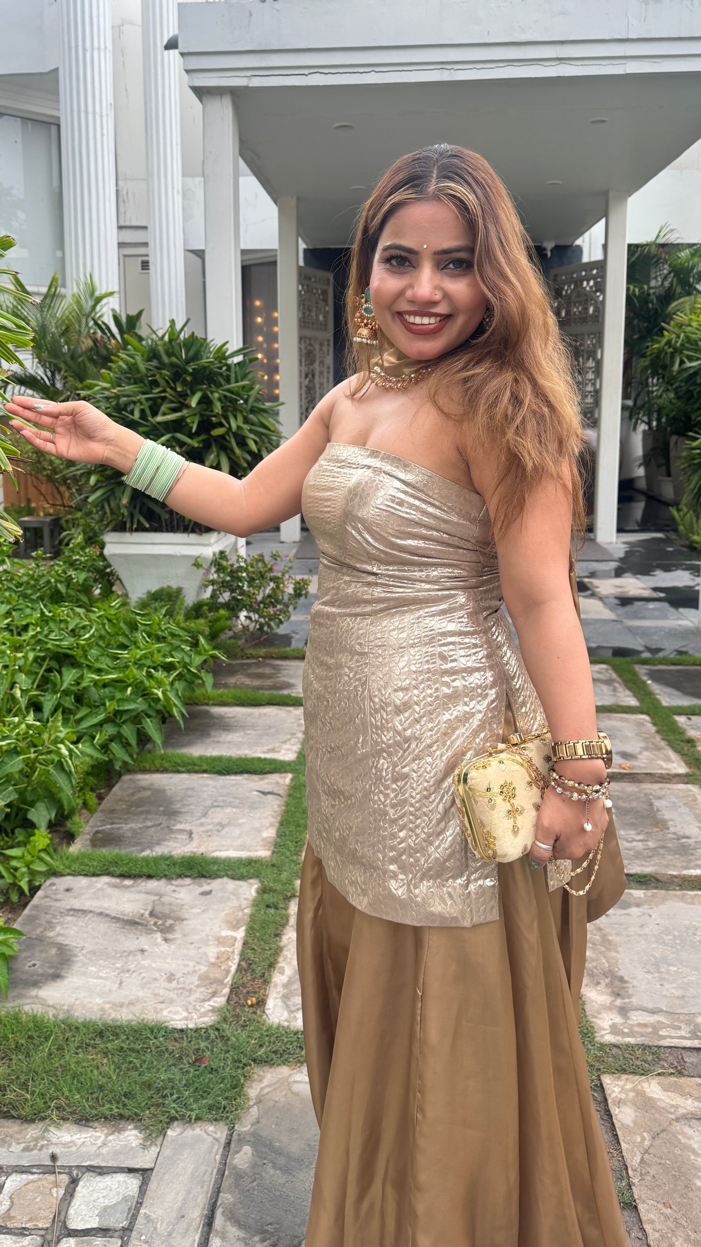 Golden Glam Indo-Western Palazzo Set