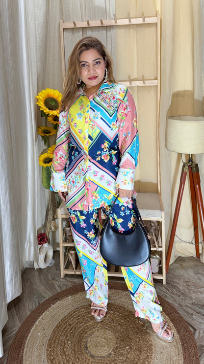 Floral Printed Co-Ord Set | Shirt & Pant Set