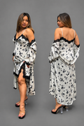 Floral Satin 3-Piece Sleepwear Set