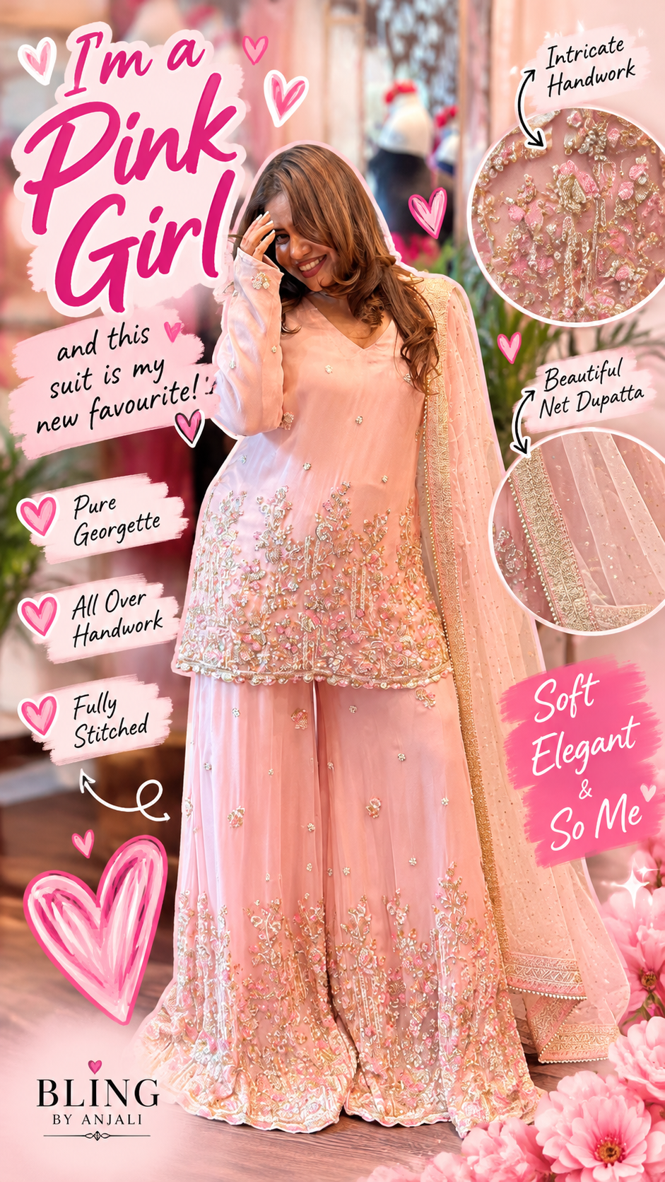 Blush Pink Embroidered Salara Set