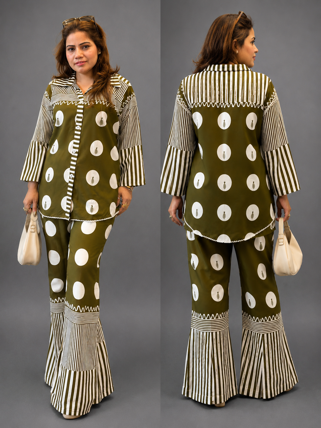 Olive Green Printed Co-Ord Set