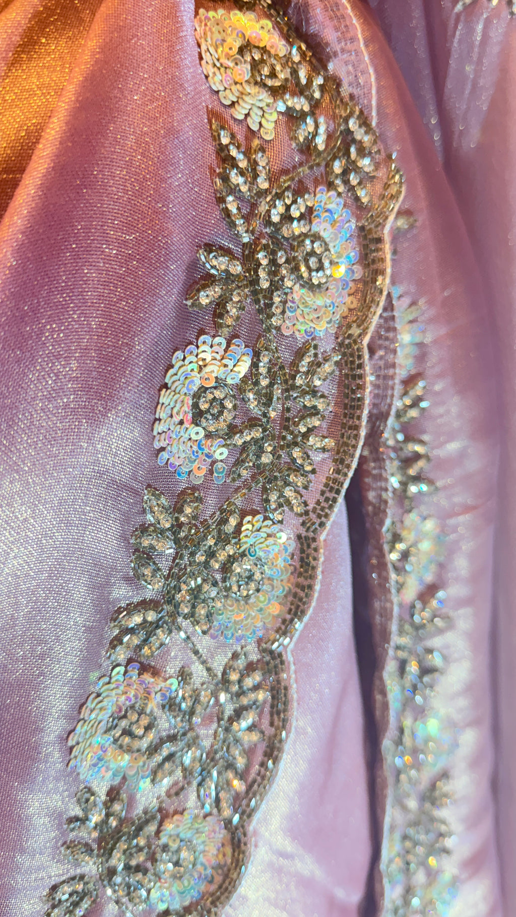 TISSUE ORGANZA EMBROIDERED SAREE