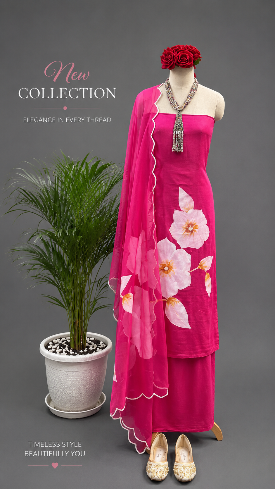 Hand-Painted Unstitched Suit Set