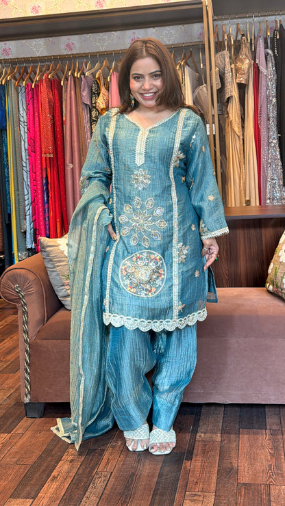 BBA Teal Blue Farsi Salwar Set