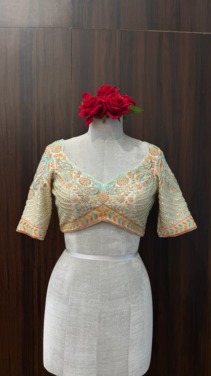 Gulnaar Pastel Embroidered Blouse