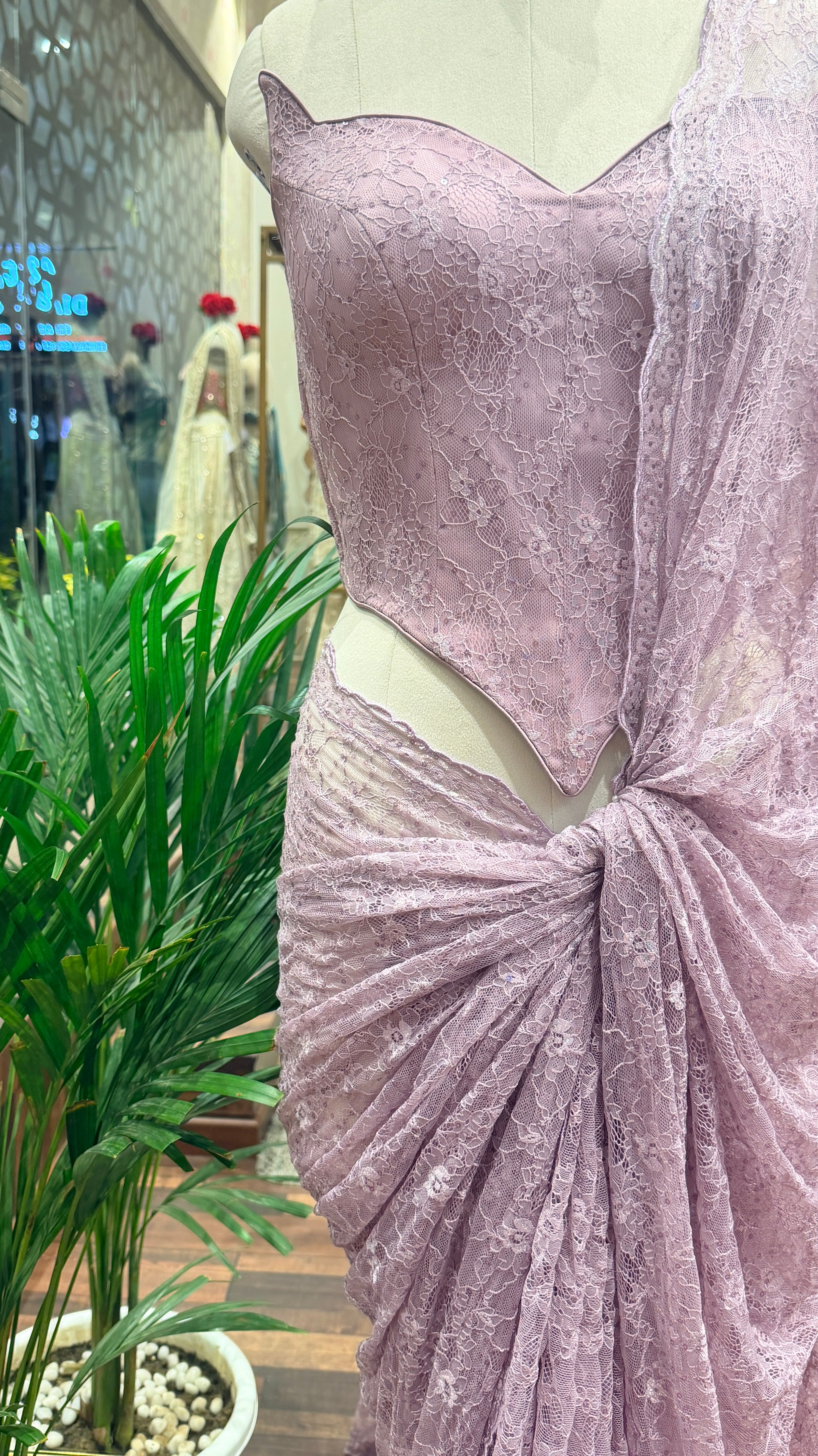 Saree with Sculpted Corset