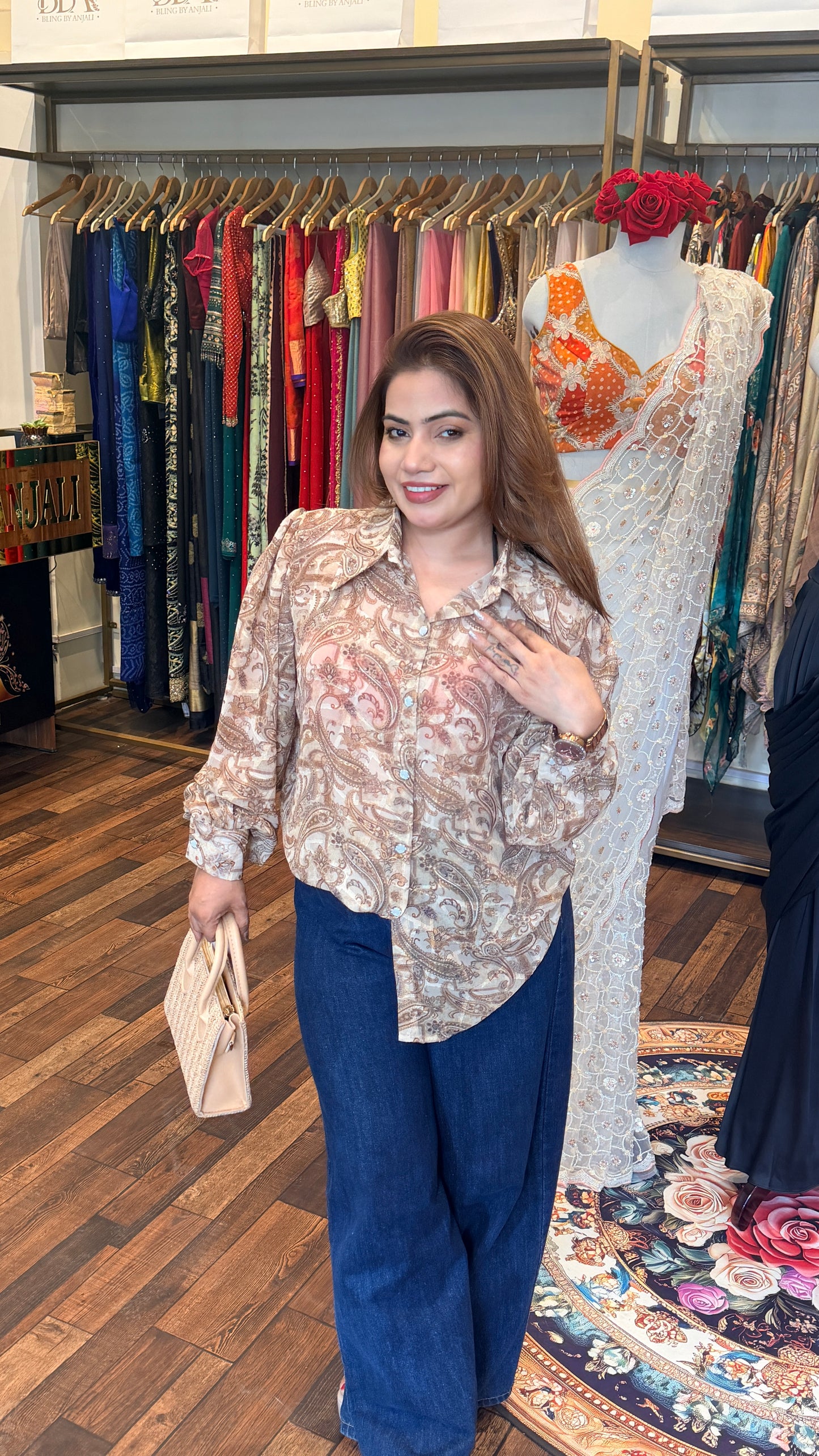 Artisan Print Relaxed Shirt | Statement Casual Luxe