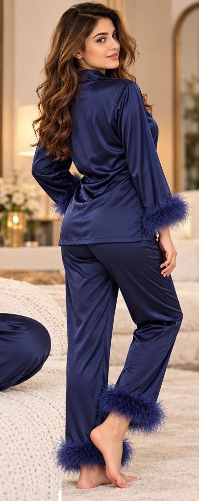 Luxury Wine Satin Pyjama Set
