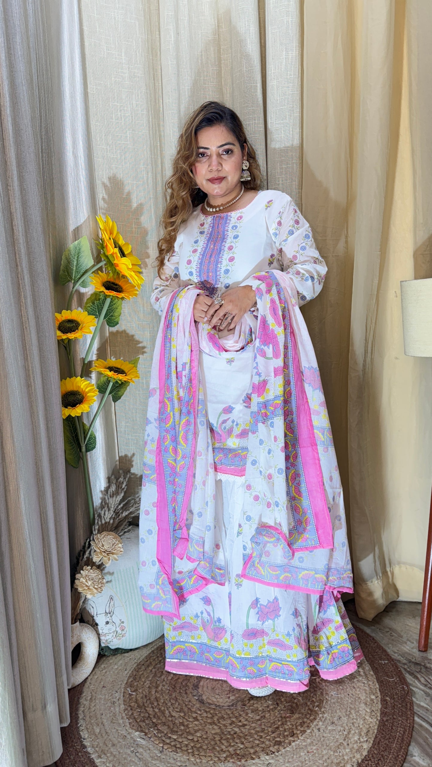 Cotton Sharara suit set