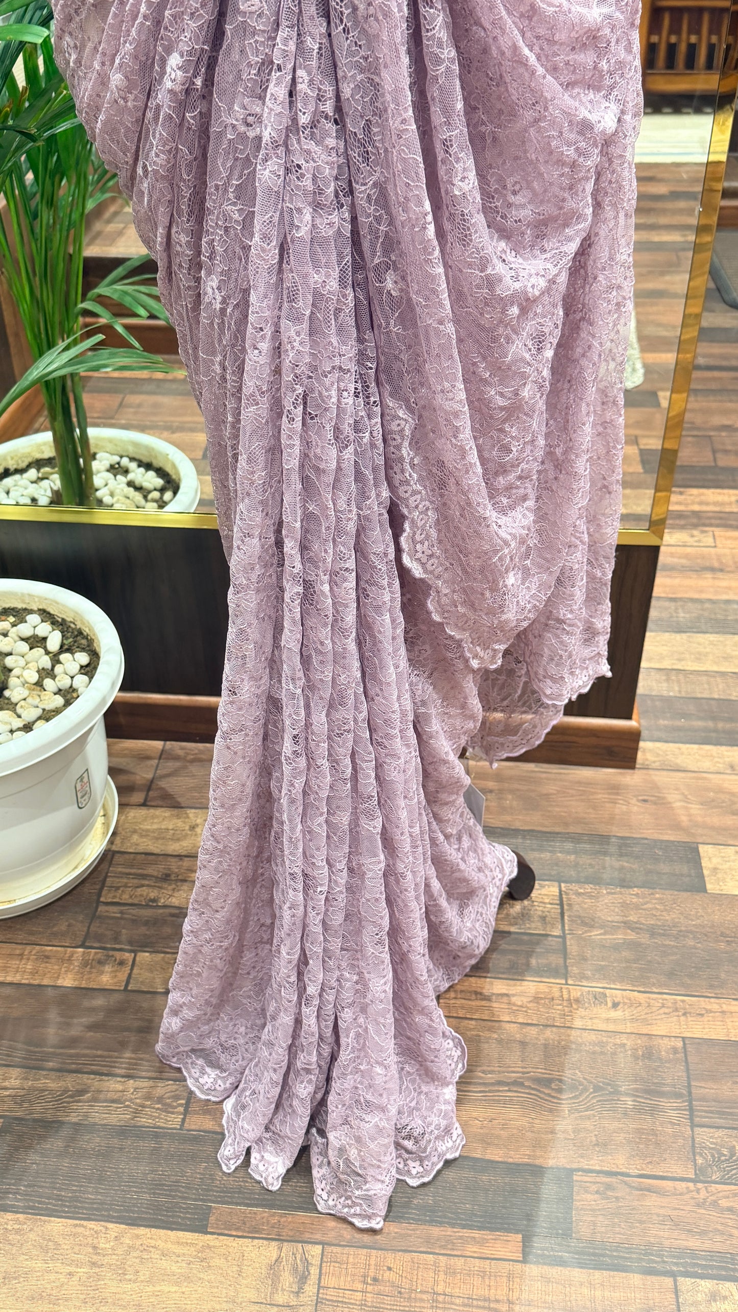 Lace Saree with Sculpted Corset Blouse | Designer Party & Cocktail Wear