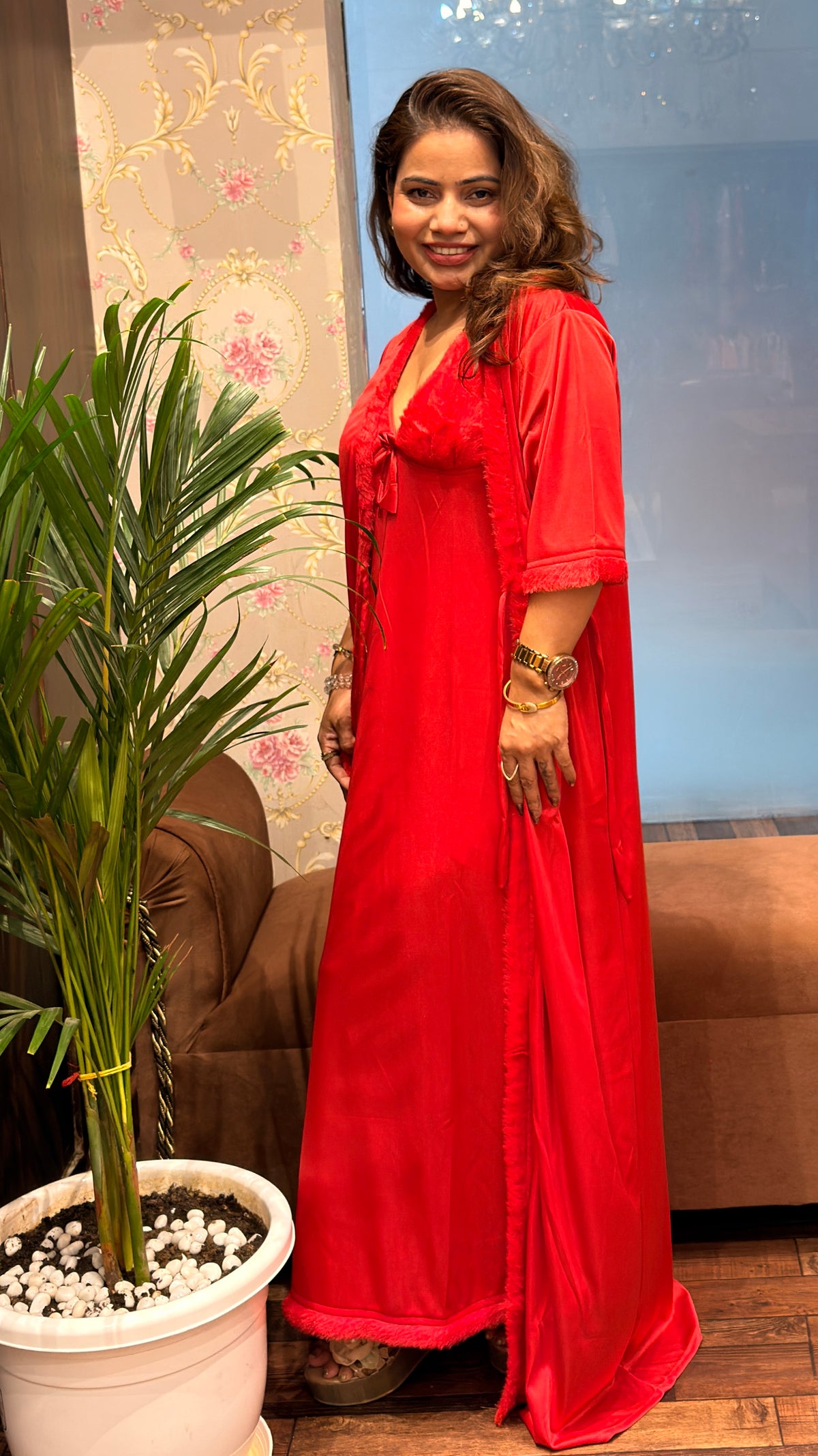 Red Luxury Satin Nighty