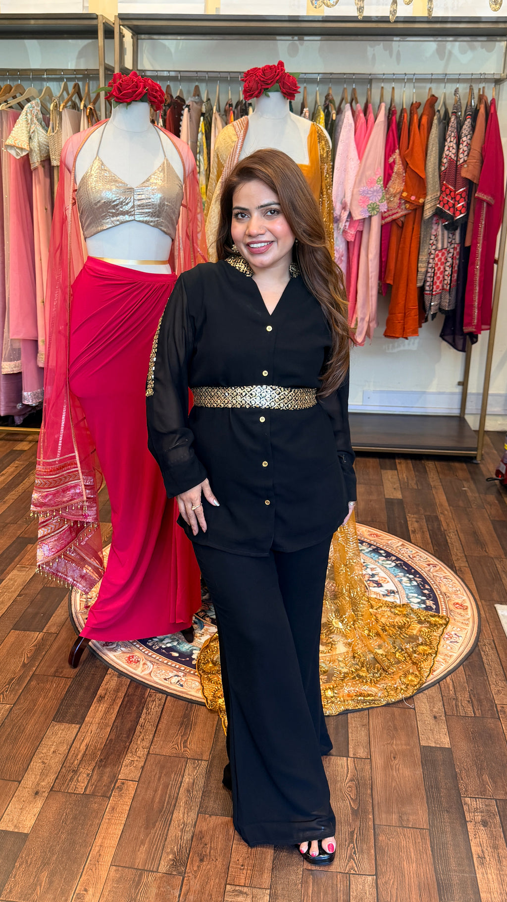 Black Gold Embellished Co-ord Set
