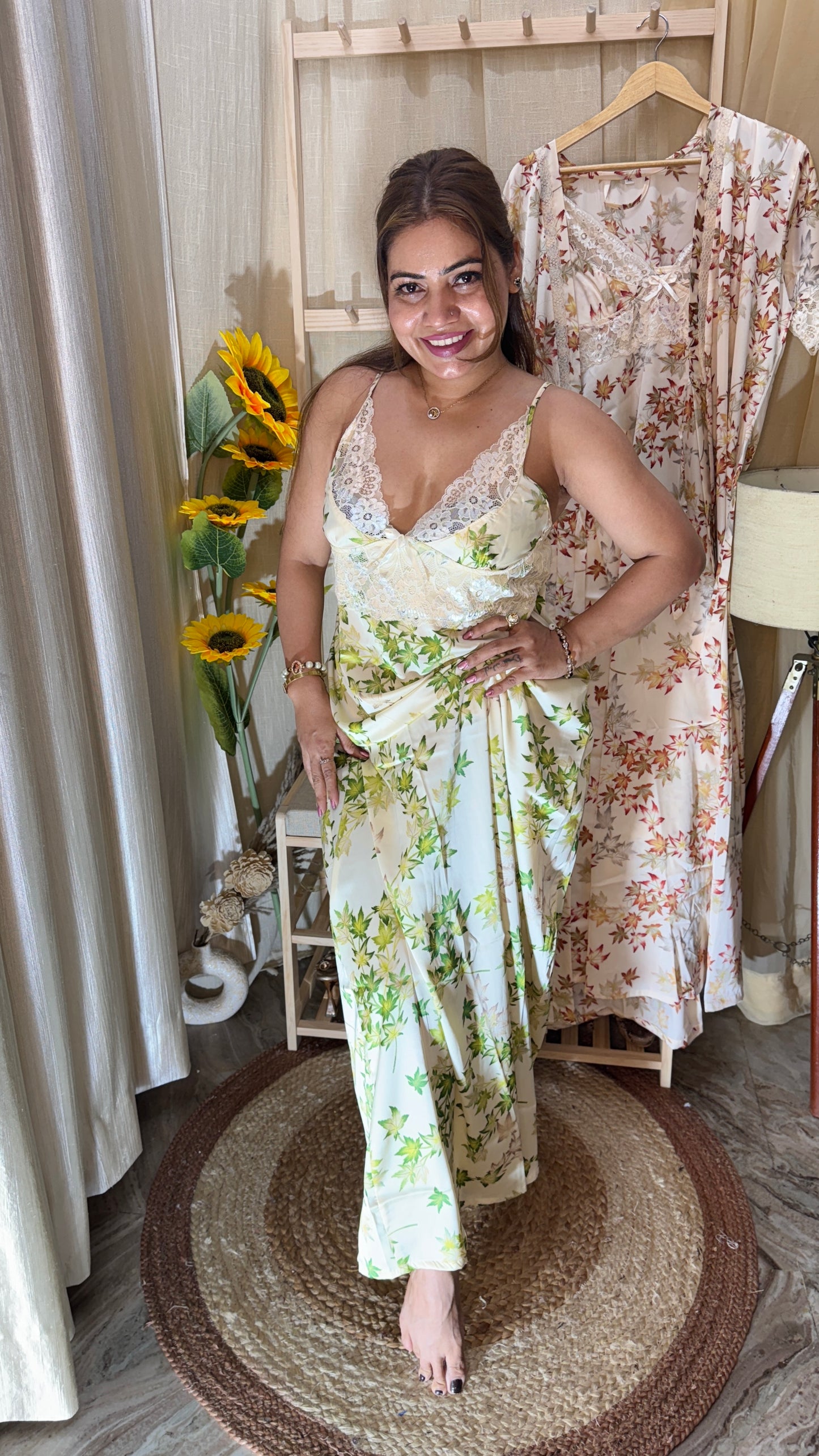 2pc printed nighty gown set