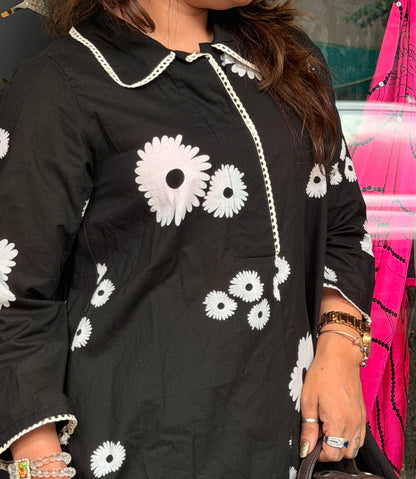 Pure Cotton Floral Print Kurti Set