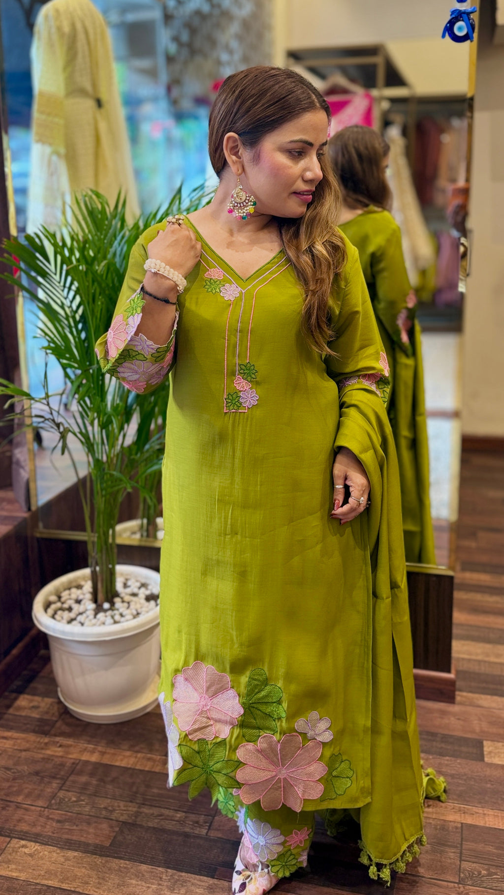 Floral Embroidered Suit Set