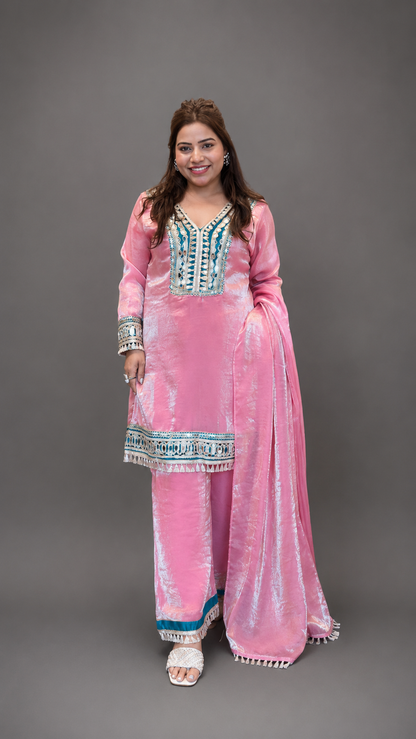 Bling by Anjali – Blush Pink Premium Velvet Suit Set