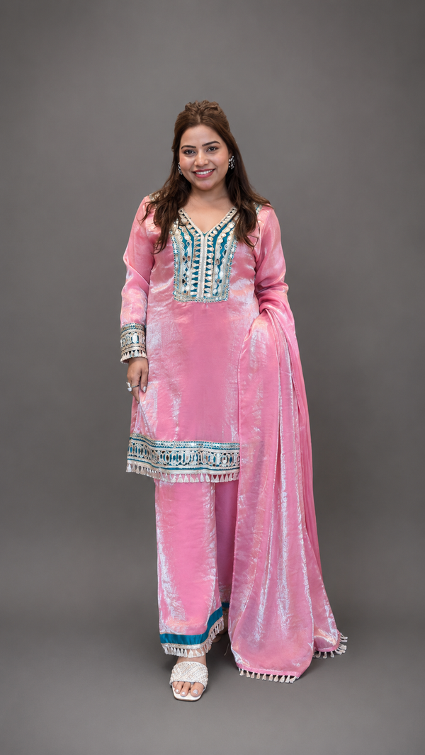 Bling by Anjali – Blush Pink Premium Velvet Suit Set
