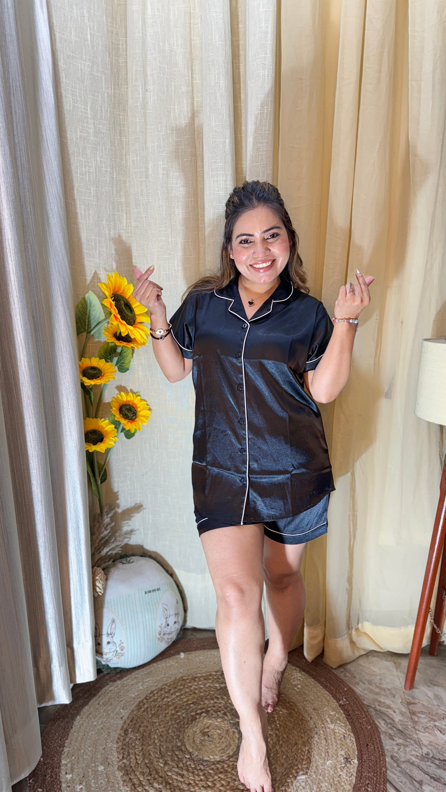 Satin Shirt PJ set