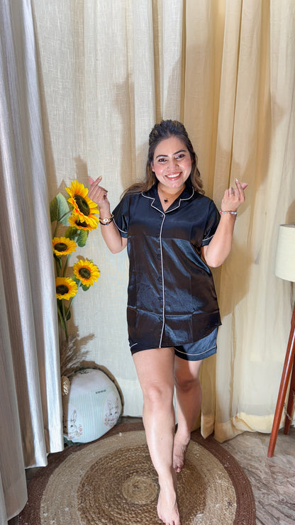 Satin Shirt PJ set