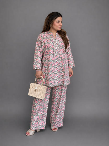 Sage & Rose All-Over Floral 2-Piece Cotton Co-ord Set