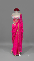 EMBROIDERED CORSET SAREE SET