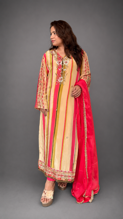 Pure Crepe Pakistani-Style Festive Suit Set