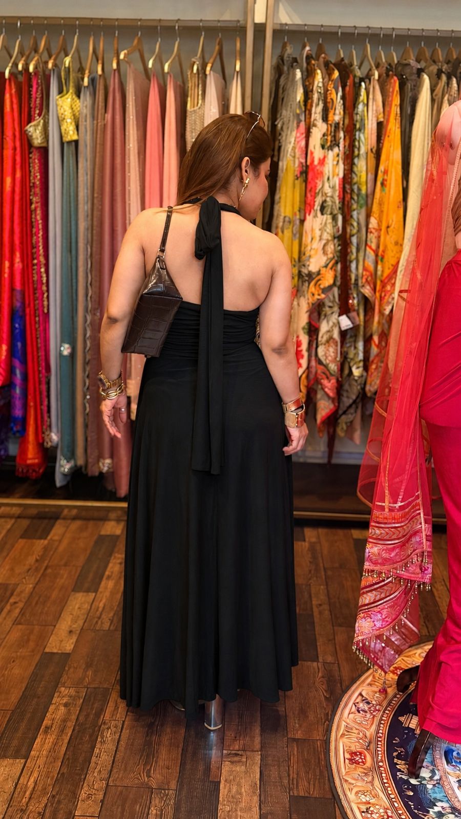 Ivory Suparnet Halter Neck Maxi Dress | Soft Luxury Evening Dress | Designer Summer Outfit Delhi