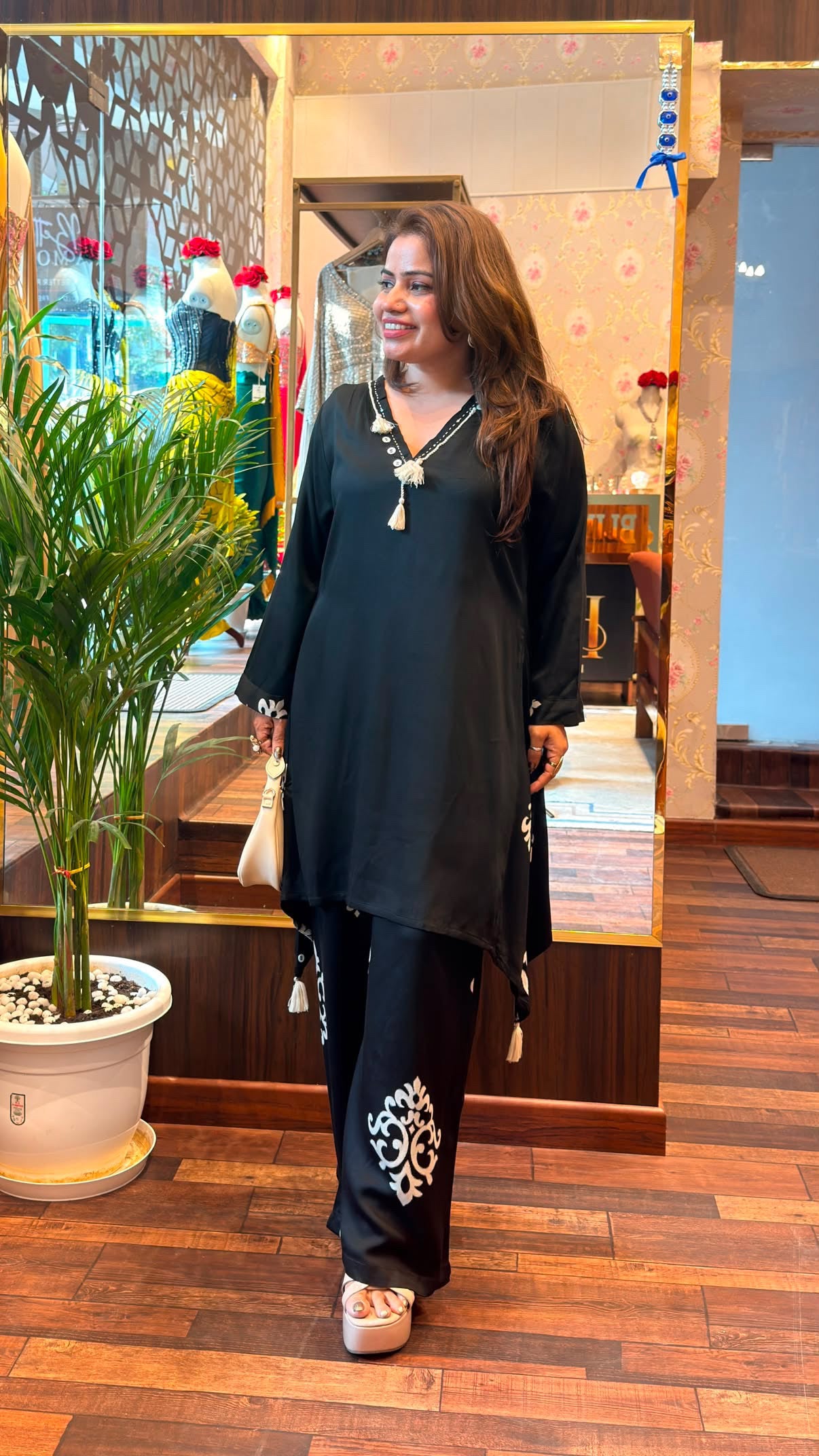 Black Asymmetric Co-ord Set