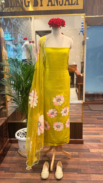 Hand-Painted Unstitched Suit Set