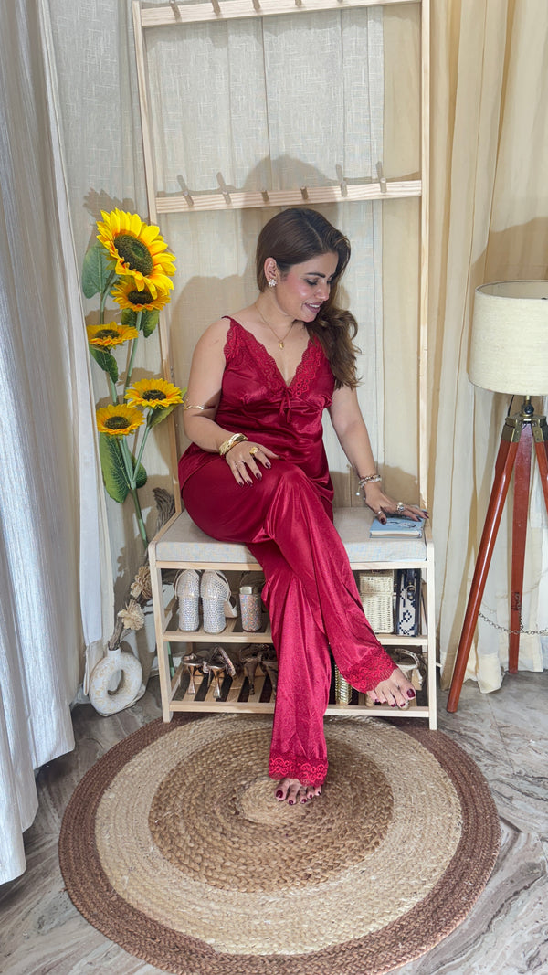 3-Pc Satin nighty set