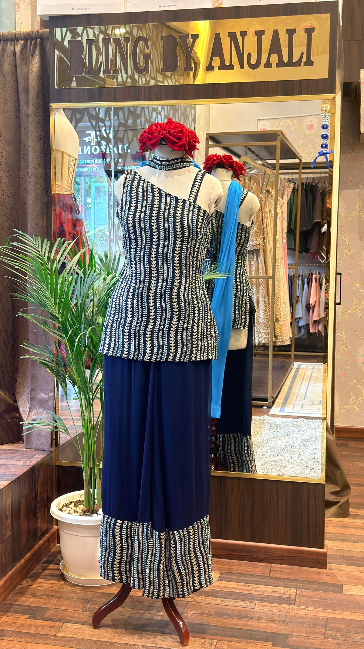 Embroidered Palazzo Set