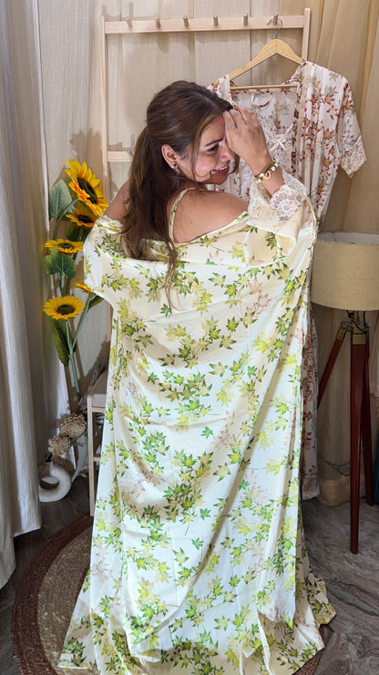 2pc printed nighty gown set