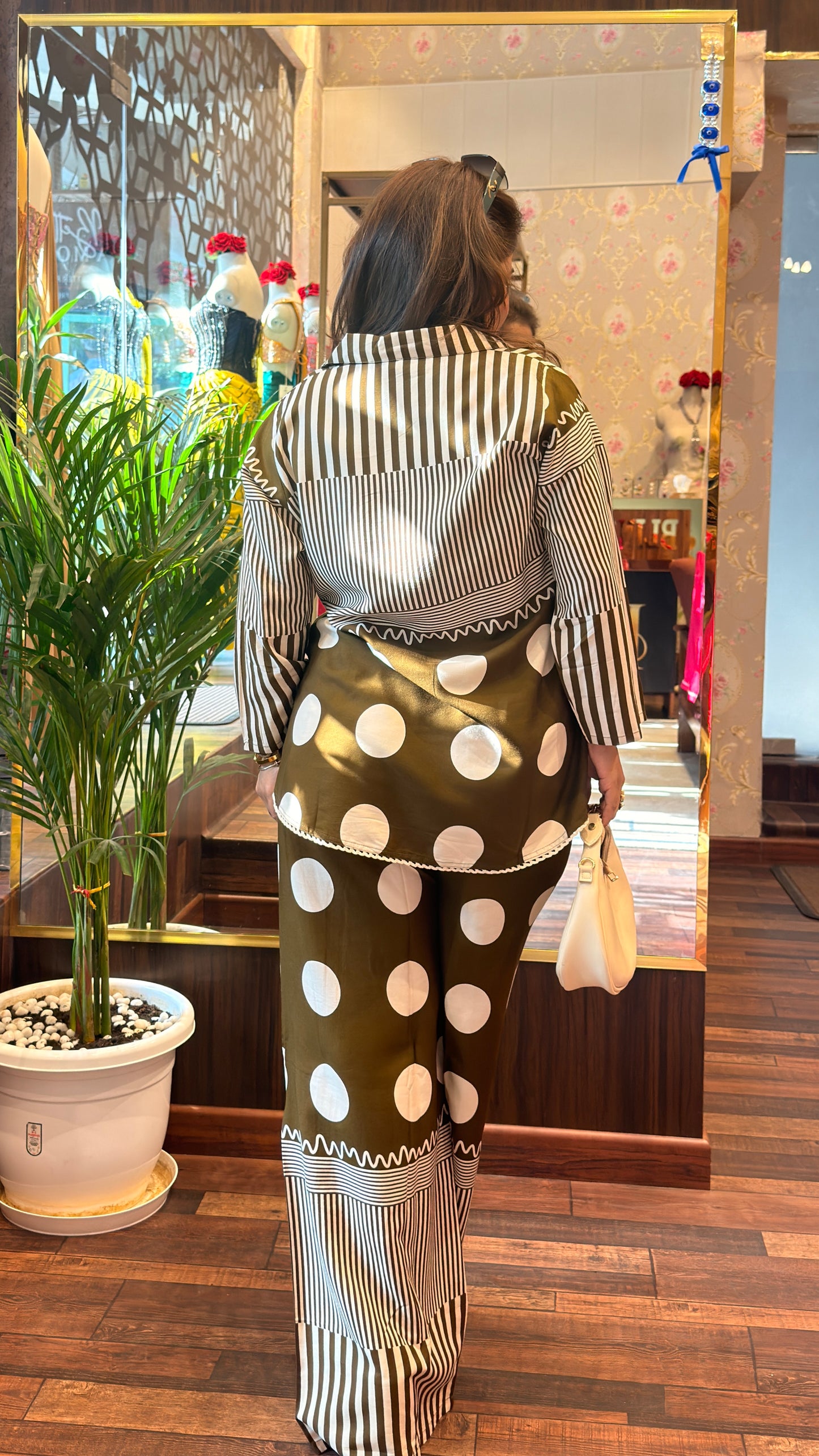 Olive Green Printed Co-Ord Set