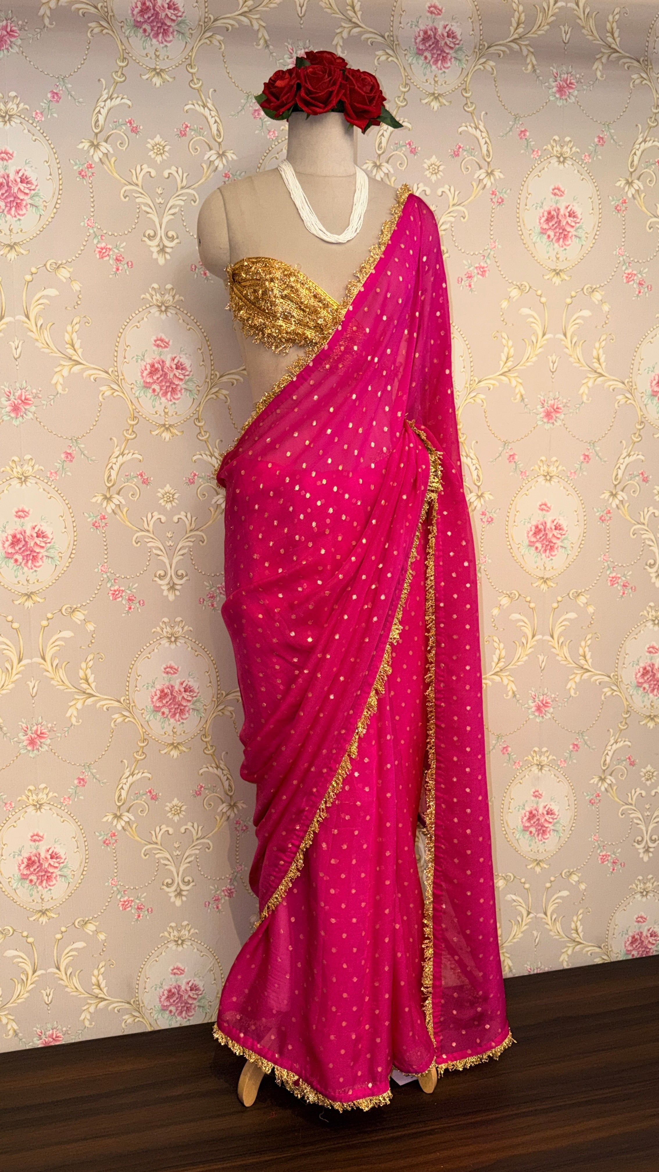 Saree with Gold Border